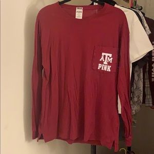 victoria’s secret pink A&M maroon shirt